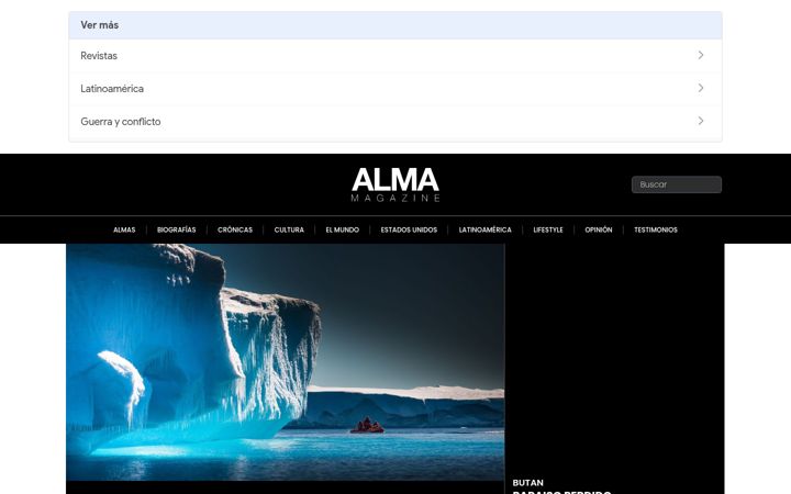 Screenshot ta' almamagazine.com