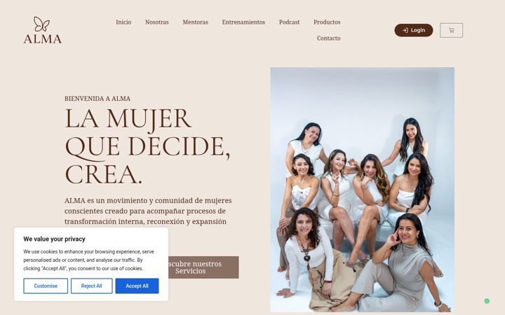 Screenshot of almamovimiento.com