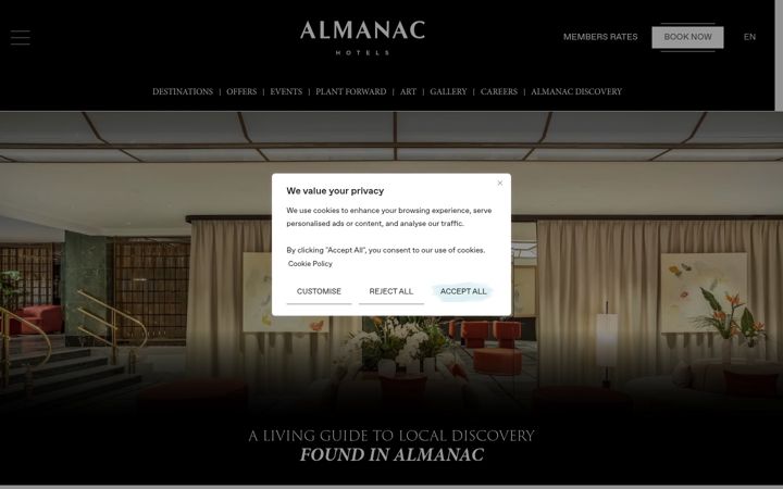 Screenshot of almanachotels.com