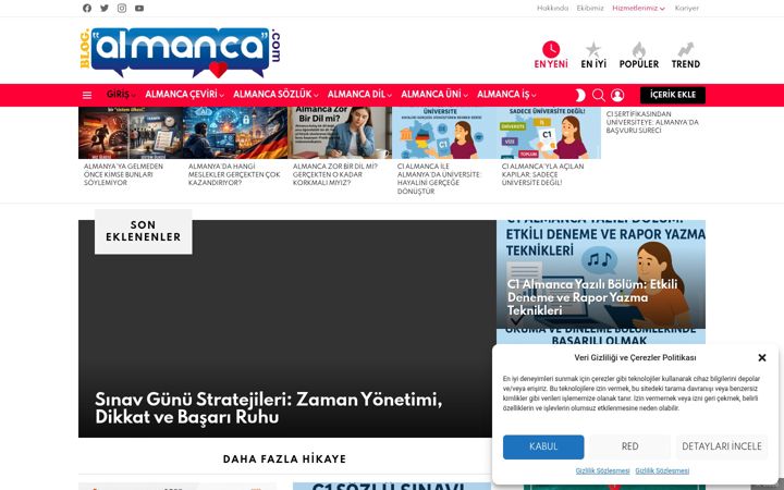 Screenshot of almanca.com