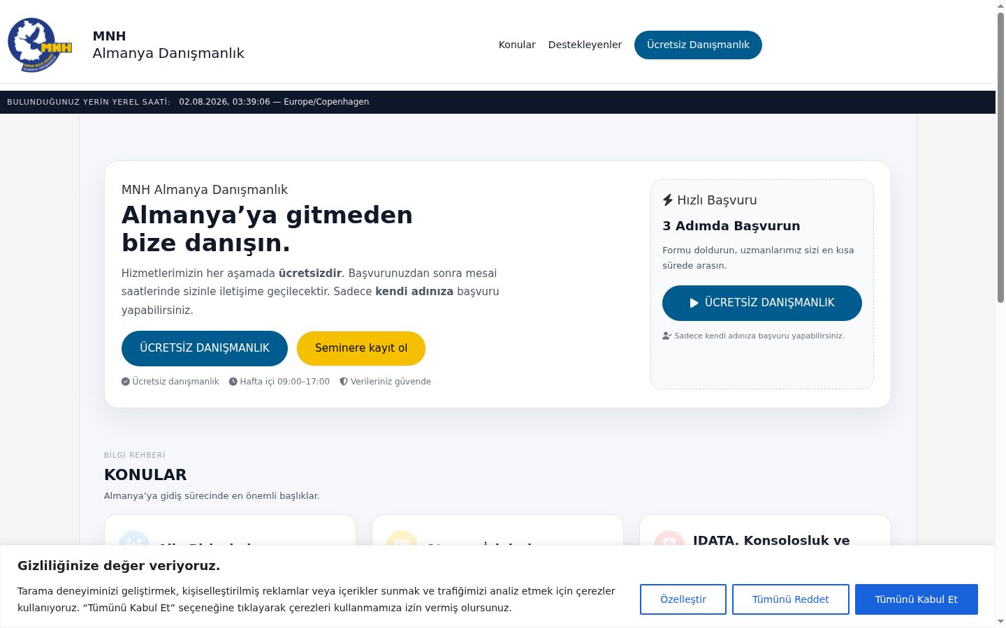 Skjermbilde av samtykkebanneret slik det vises før noen interaksjon