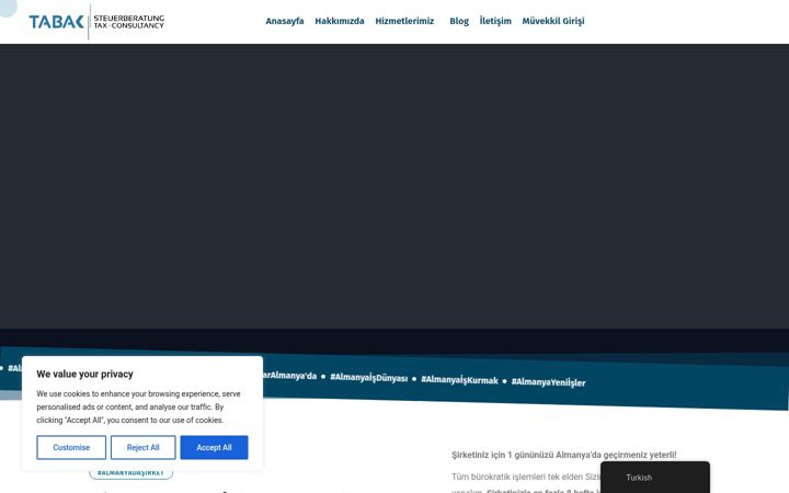 Kuvakaappaus sivustosta almanyada-sirket-kurmak.com