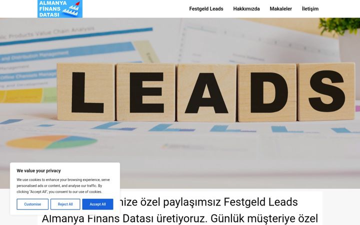 Kuvakaappaus sivustosta almanyafinansdatasi.com