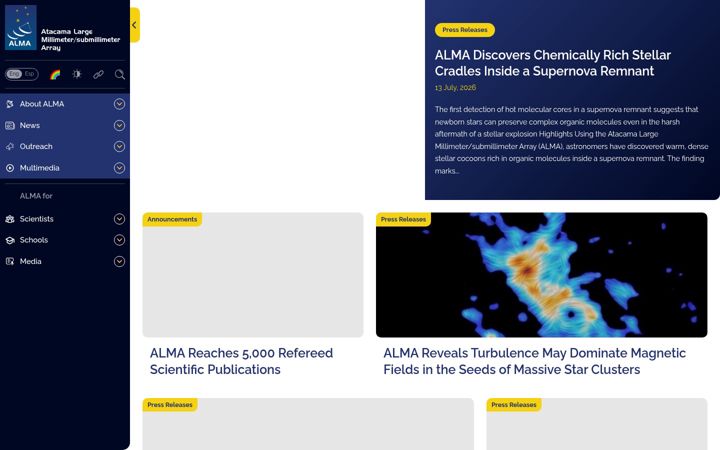 Screenshot of almaobservatory.org