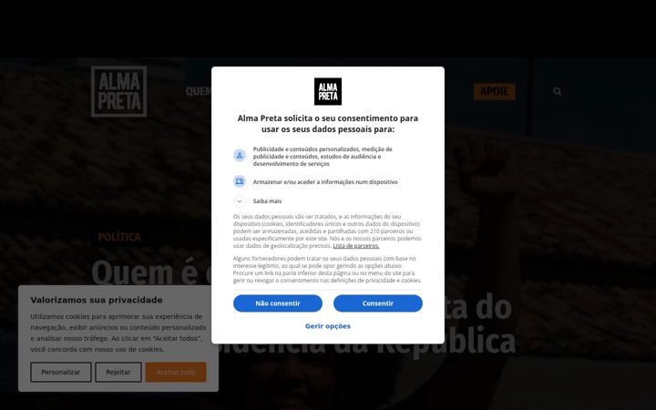 Screenshot of almapreta.com.br