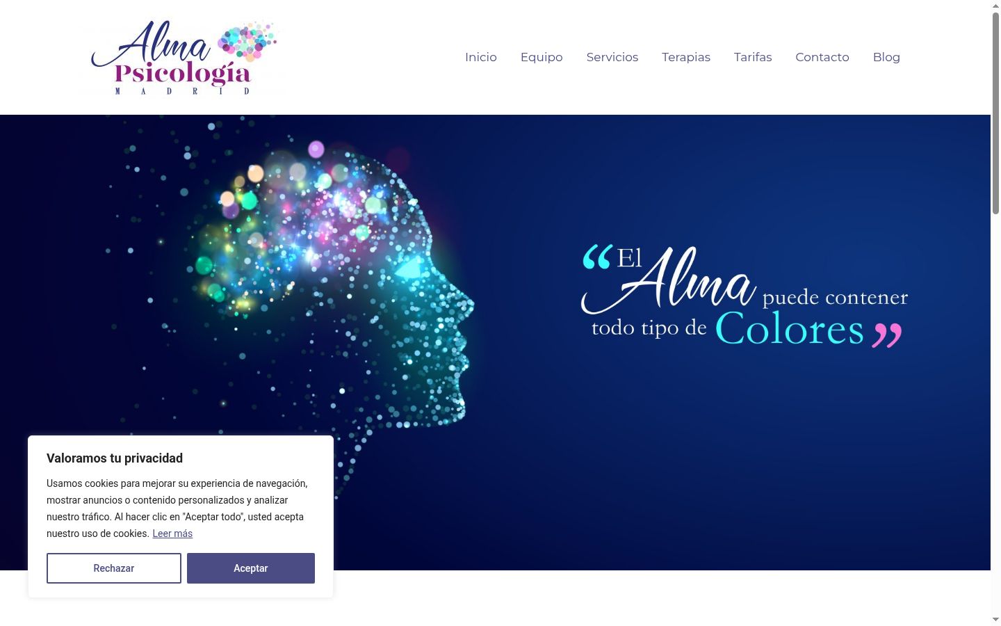 Screenshot of the consent banner shown before any interaction