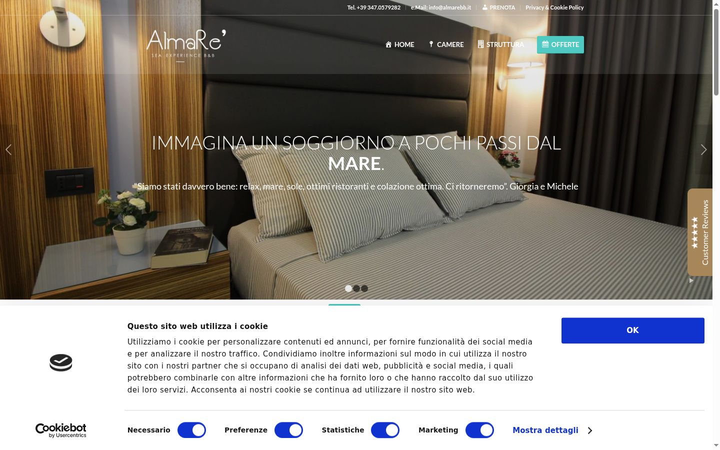 Screenshot des Einwilligungsbanners vor jeglicher Interaktion