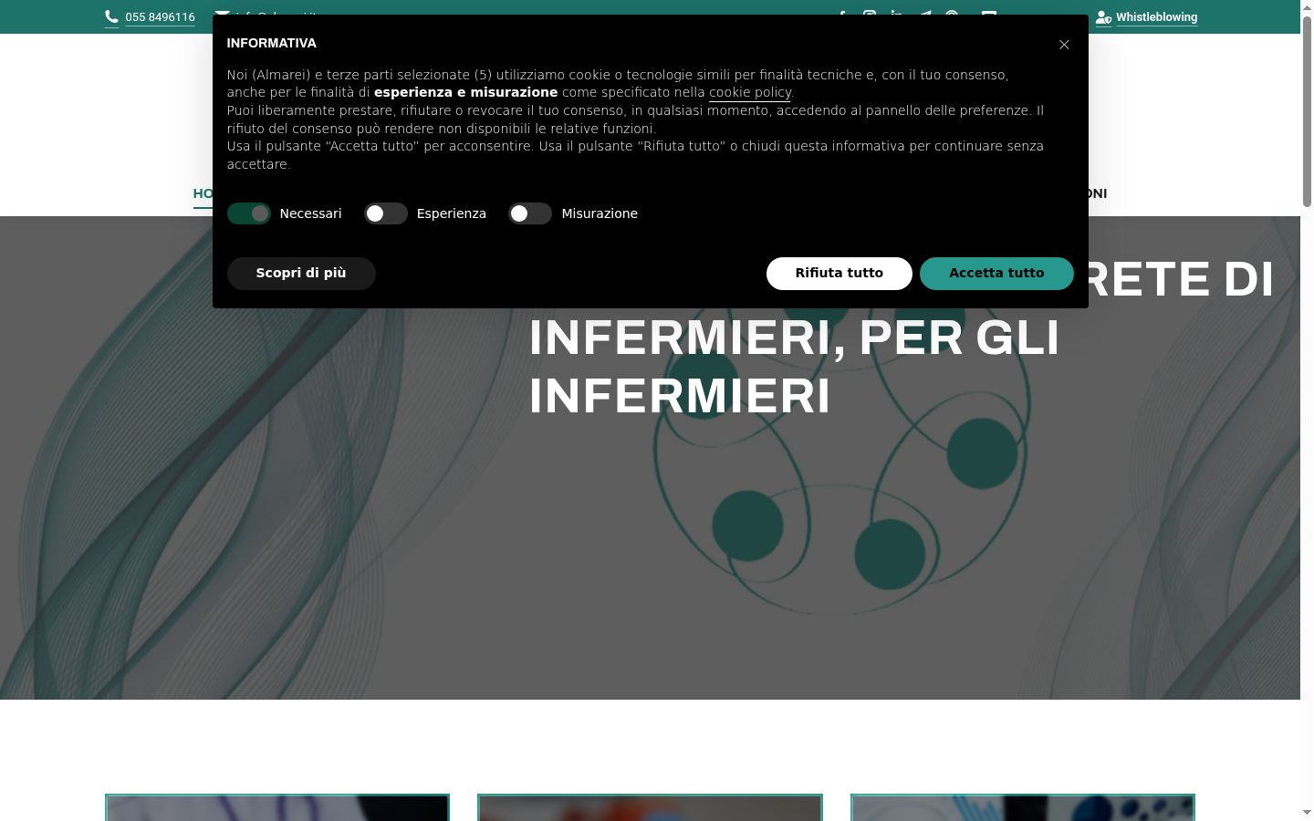 Skärmbild av samtyckesbannern som visades före någon interaktion