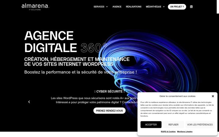 Skärmbild av almarena-it.com