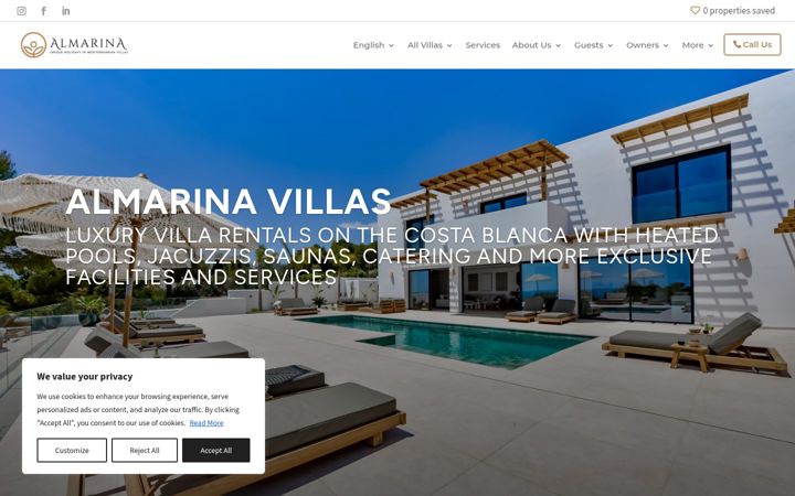 Ekrano kopija almarinavillas.com