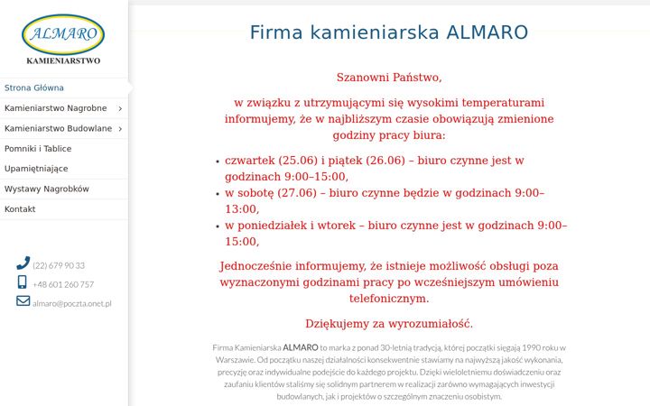 Screenshot of almaro.waw.pl