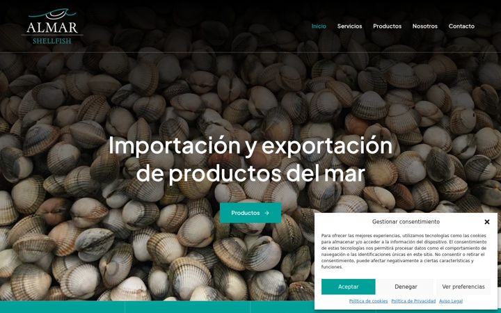 Screenshot of almarshellfish.com