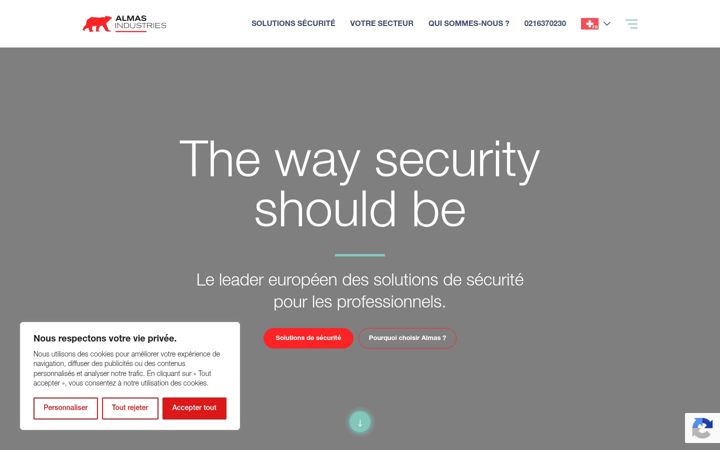 Screenshot of almas-industries.ch
