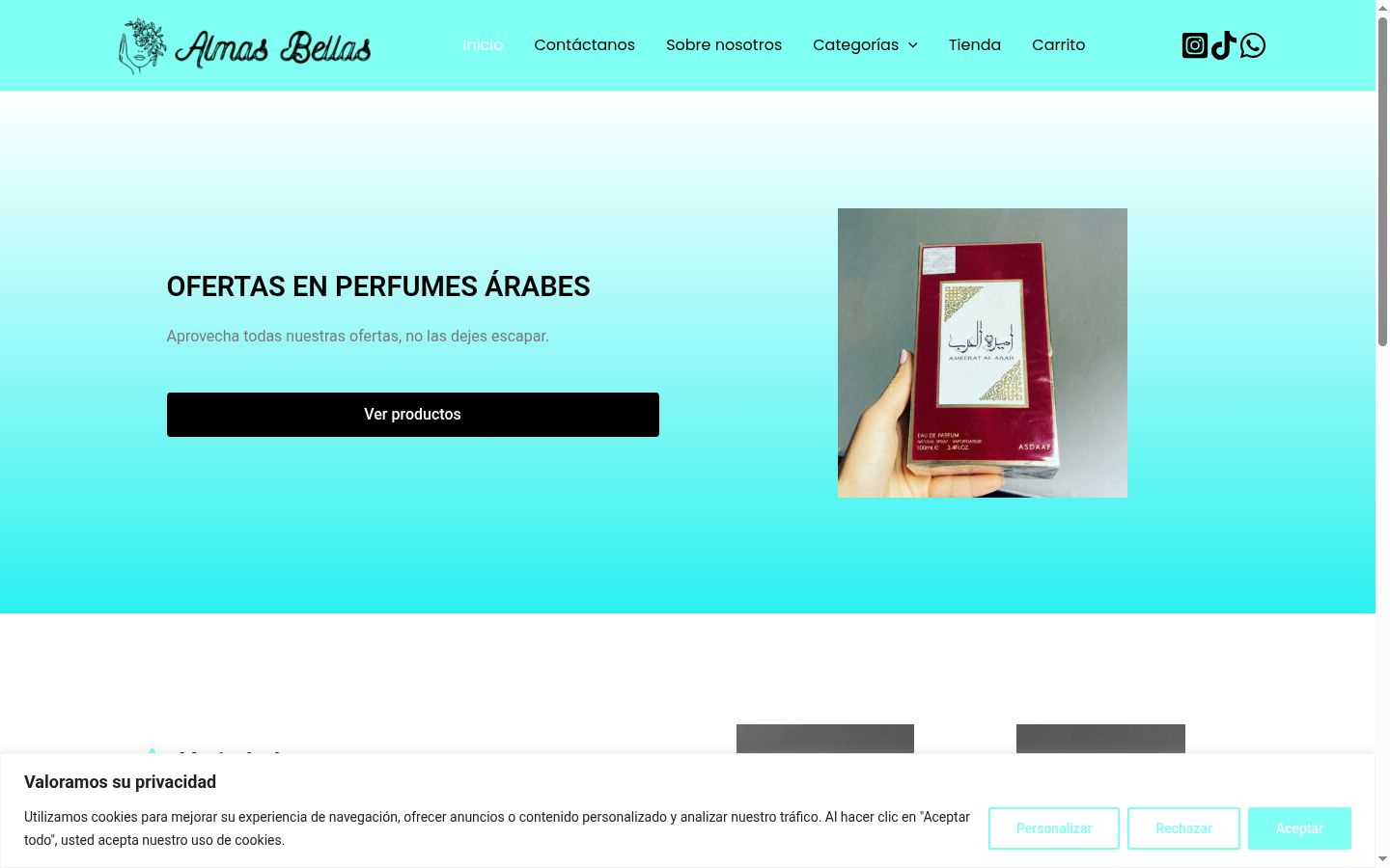 Screenshot of the consent banner shown before any interaction
