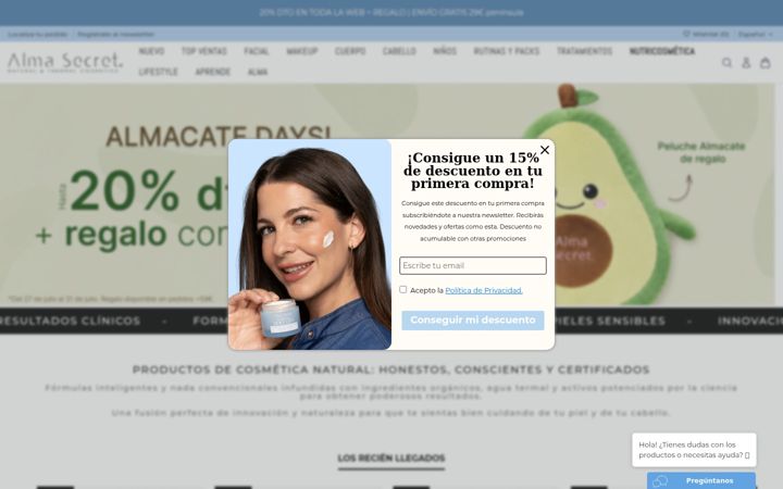 Ekrānuzņēmums no almasecret.com
