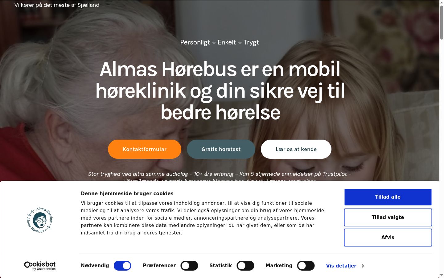 Skjermbilde av samtykkebanneret slik det vises før noen interaksjon