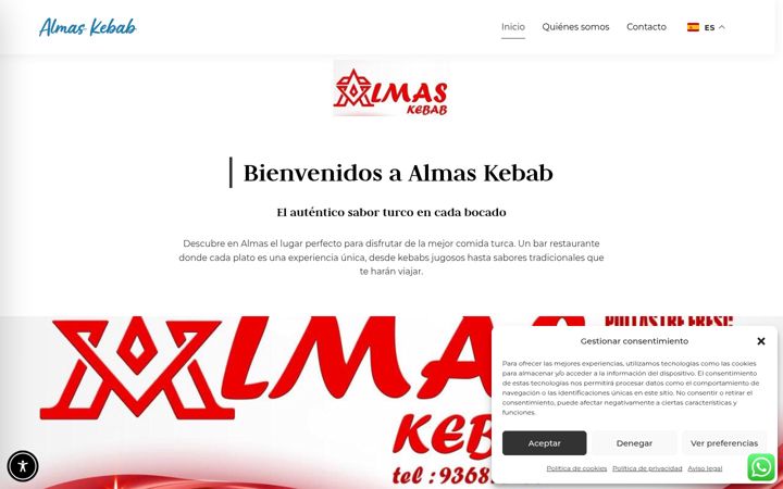 Screenshot ta' almaskebab.com