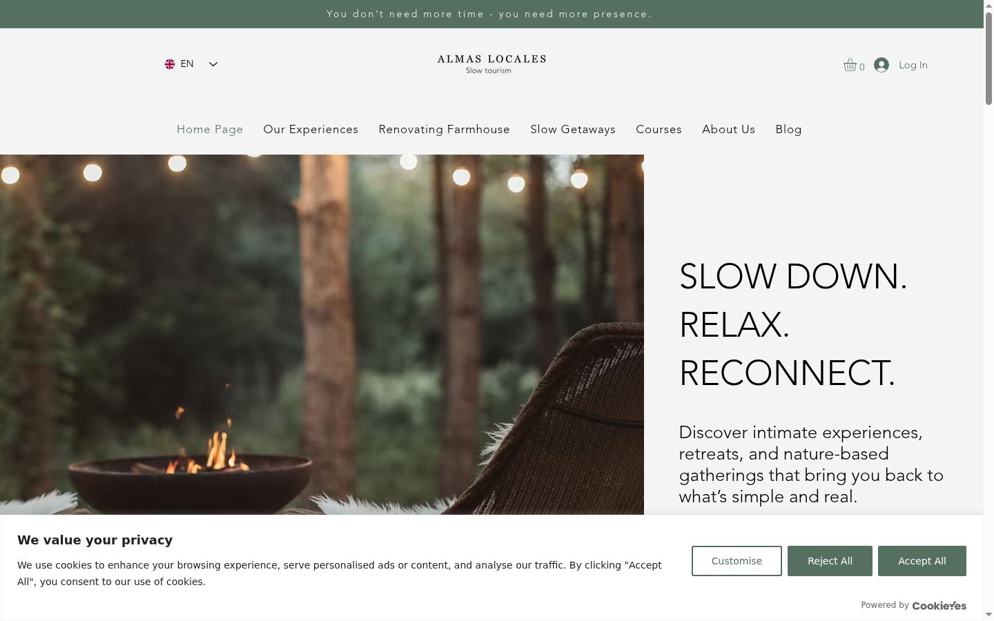 Screenshot del banner di consenso mostrato prima di qualsiasi interazione