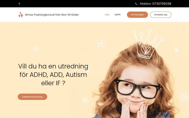 Screenshot of almaspsykologkonsult.se