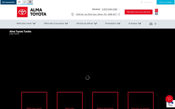 Screenshot of almatoyota.ca