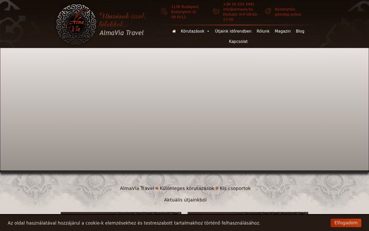 Screenshot of almavia.hu