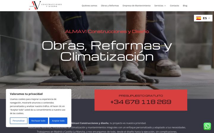 Screenshot of almaviconstrucciones.com