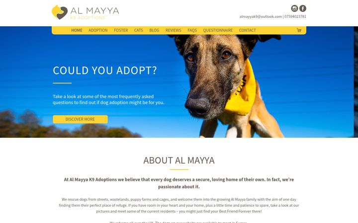 Snimka zaslona za almayyak9adoptions.com
