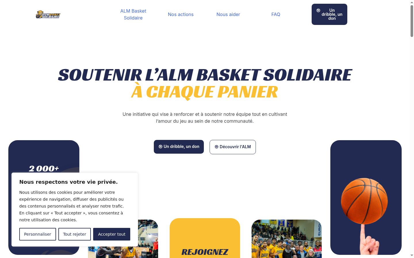 Captura de pantalla del banner de consentimiento mostrado antes de cualquier interacción