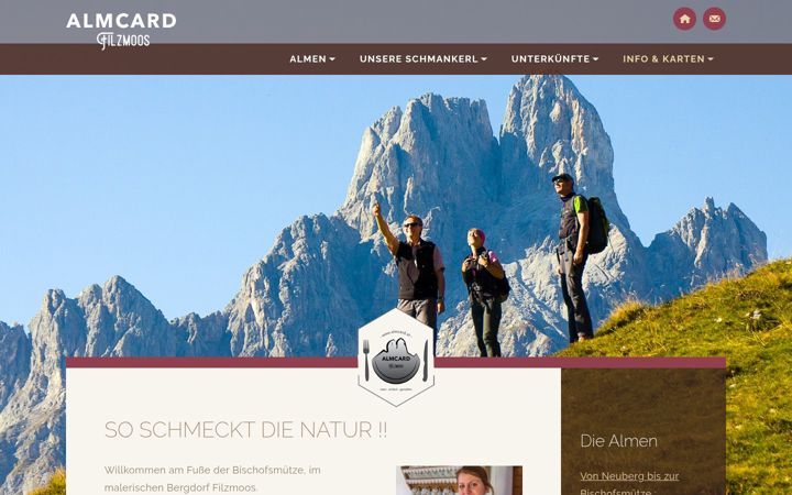 Screenshot of almcard.at