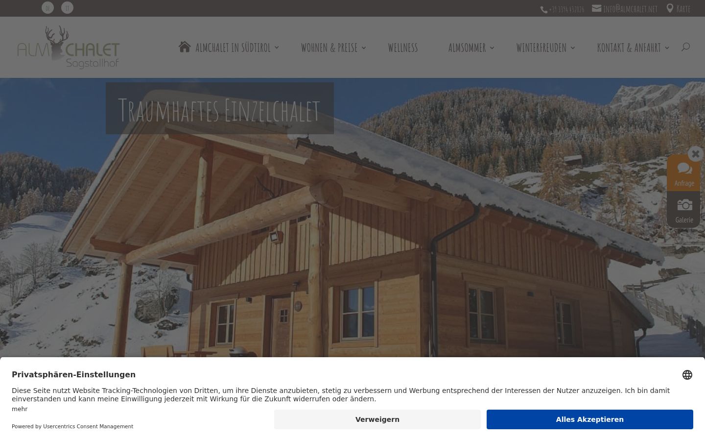 Screenshot del banner di consenso mostrato prima di qualsiasi interazione