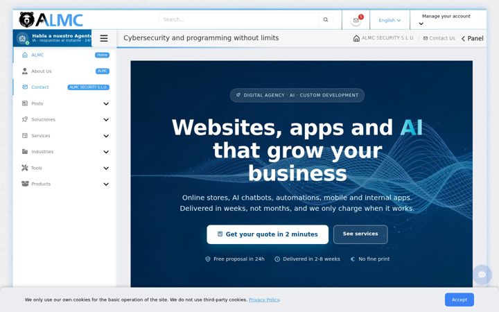 Screenshot of almcsecurity.com