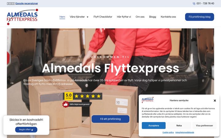 Screenshot of almedalsflyttexpress.se