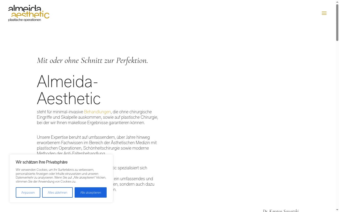 Screenshot of the consent banner shown before any interaction