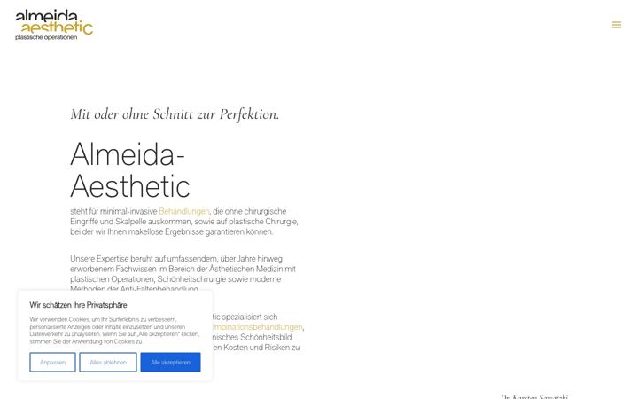 Screenshot of almeida-aesthetic.at