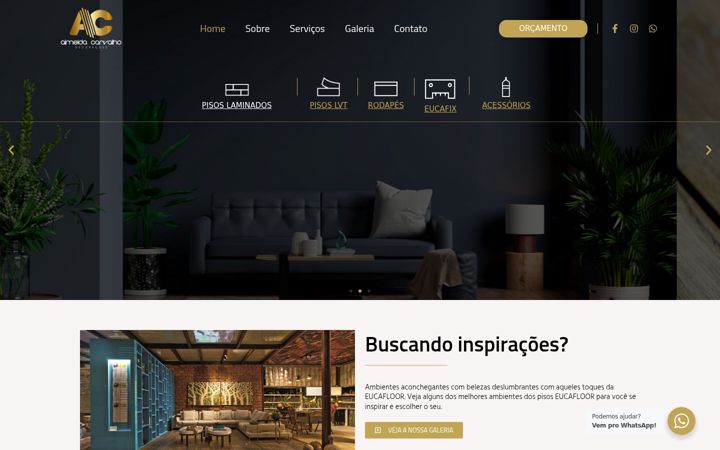 Screenshot of almeidacarvalhodecoracoes.com.br