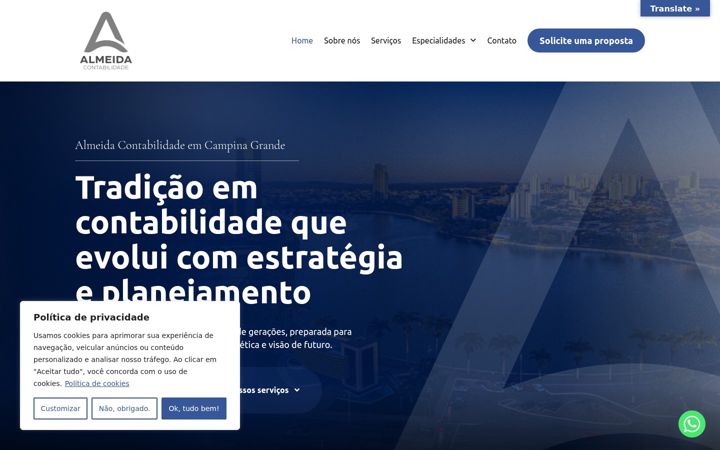 Screenshot di almeidacontabilidadepb.com.br