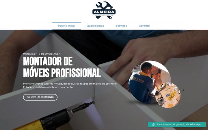 Screenshot of almeidamontagemdemoveis.com.br