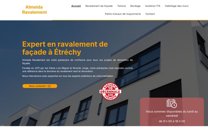 Screenshot of almeidaravalement.fr