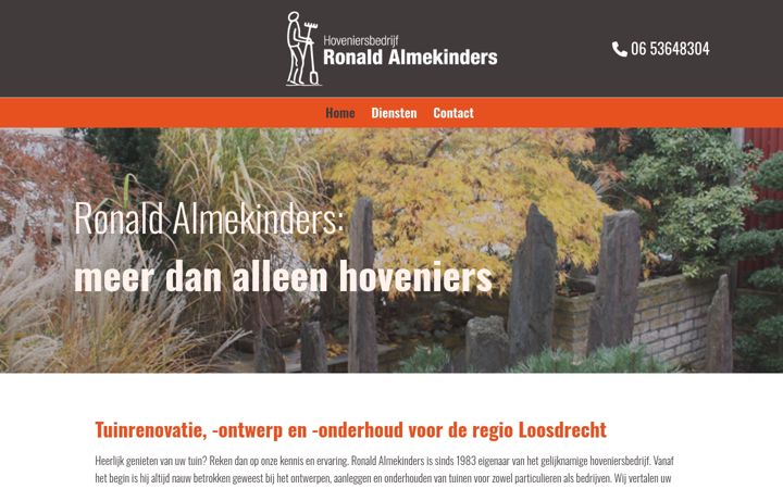Screenshot of almekindershoveniers.nl