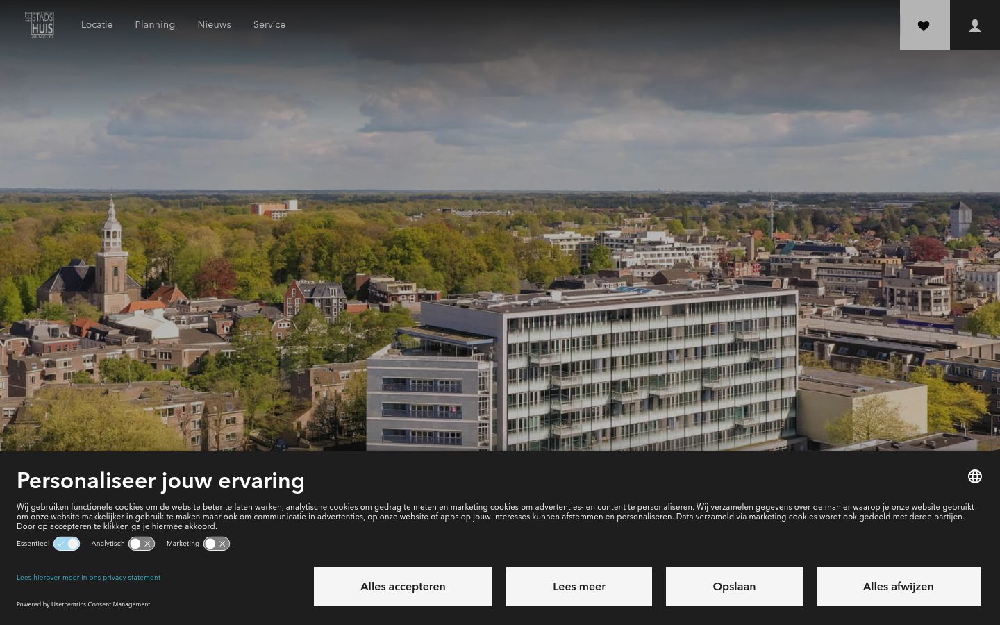 Screenshot of the consent banner shown before any interaction