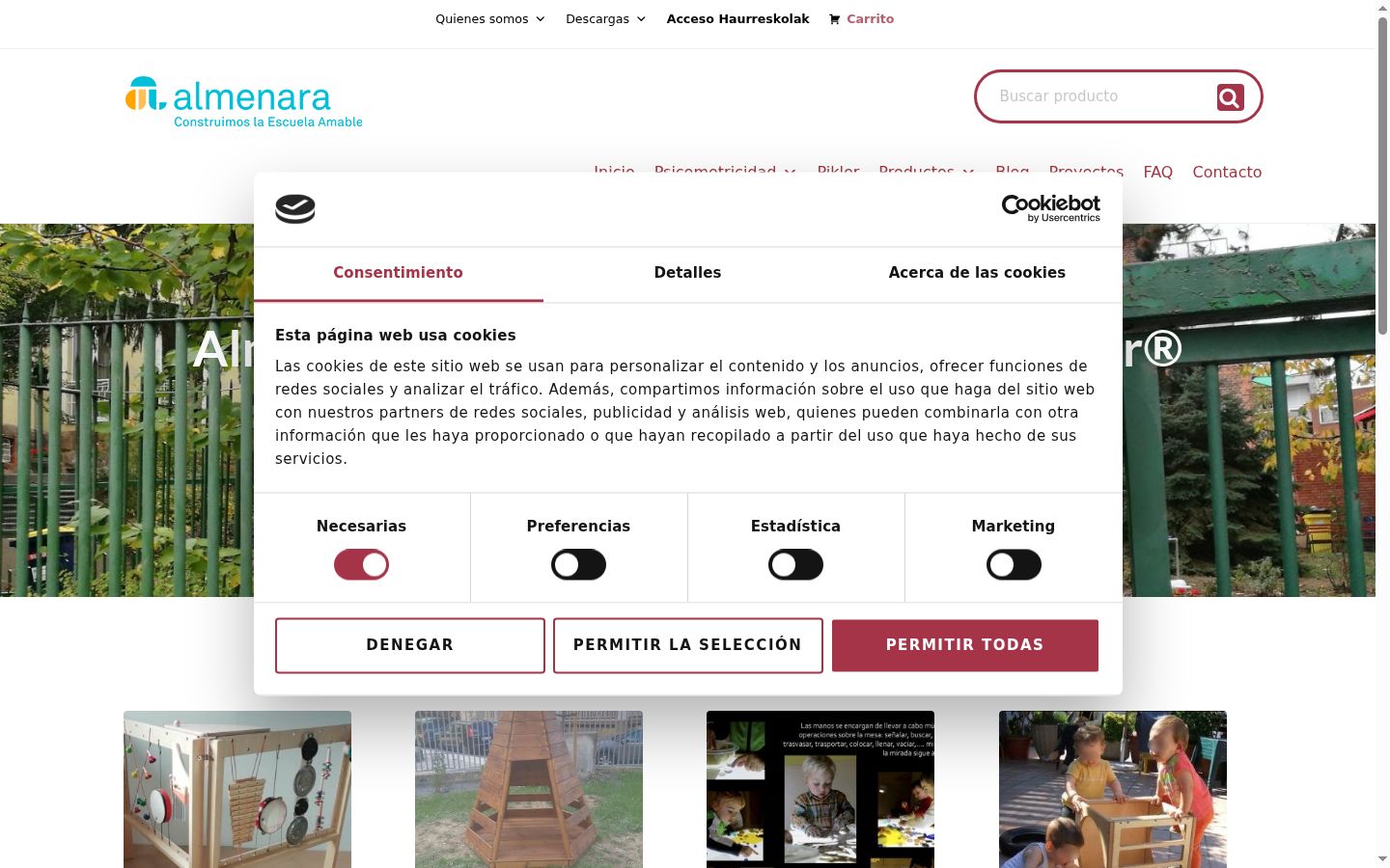 Screenshot of the consent banner shown before any interaction