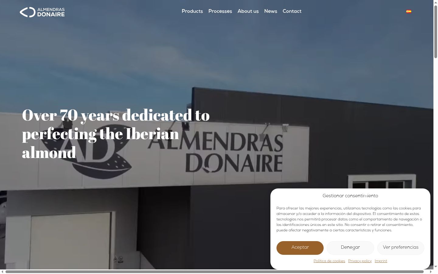 Screenshot of the consent banner shown before any interaction