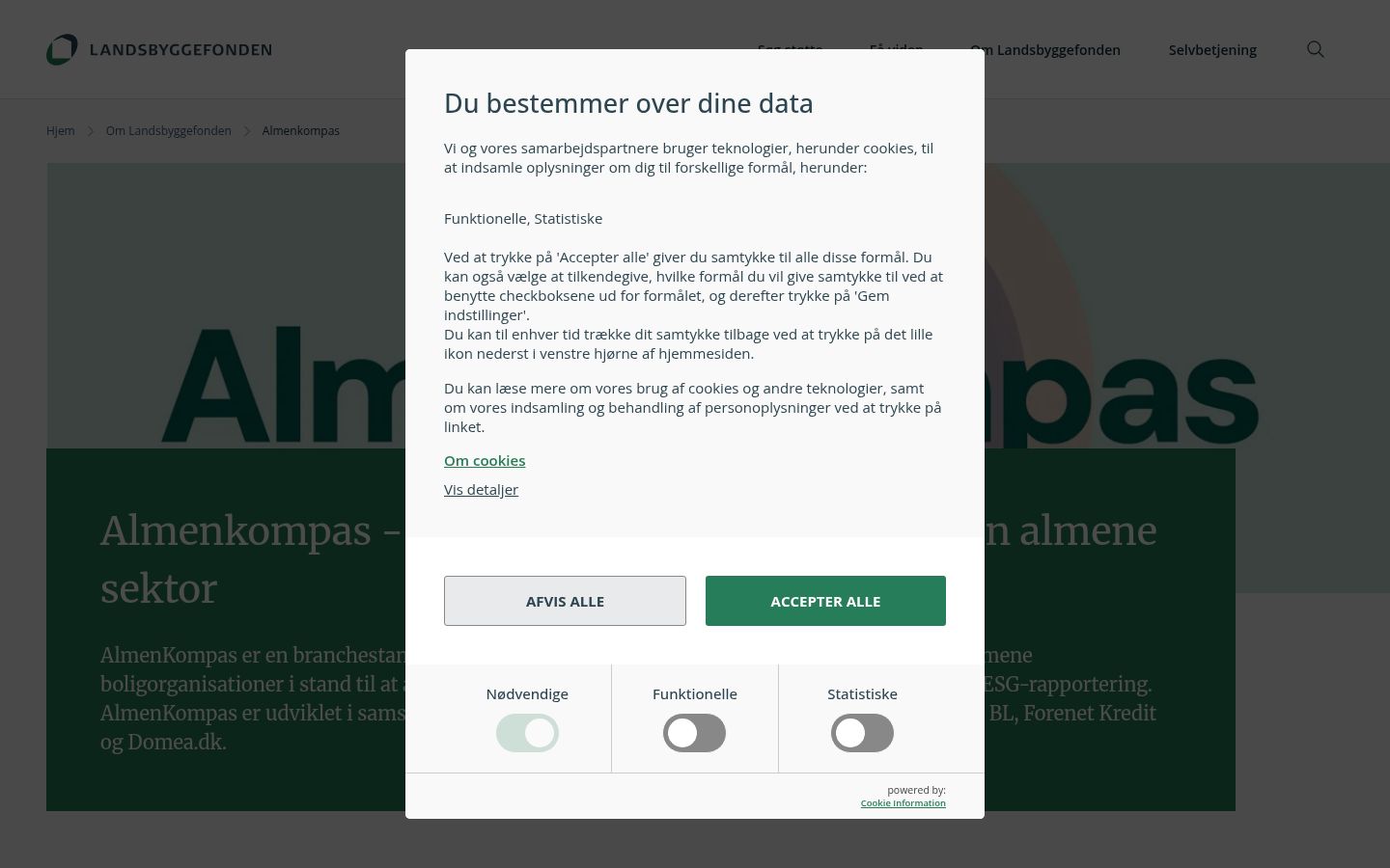 Screenshot of the consent banner shown before any interaction