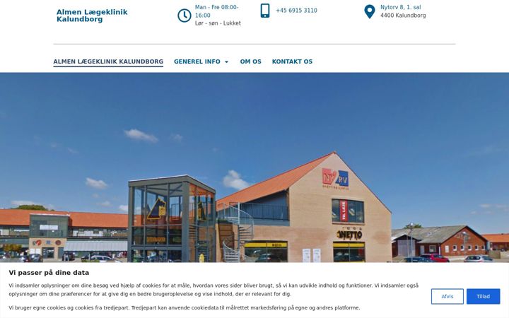 Screenshot of almenlaegeklinikkalundborg.dk