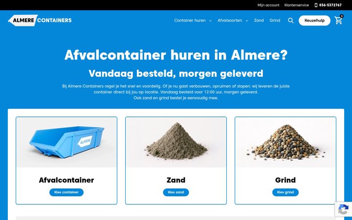 Ekrano kopija almerecontainers.nl