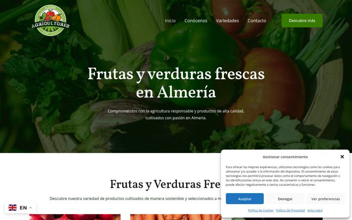 Skärmbild av almeriaagricultores.com