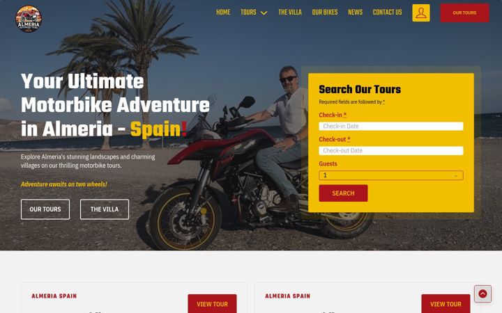 Screenshot stránky almeriamotorbiketours.com