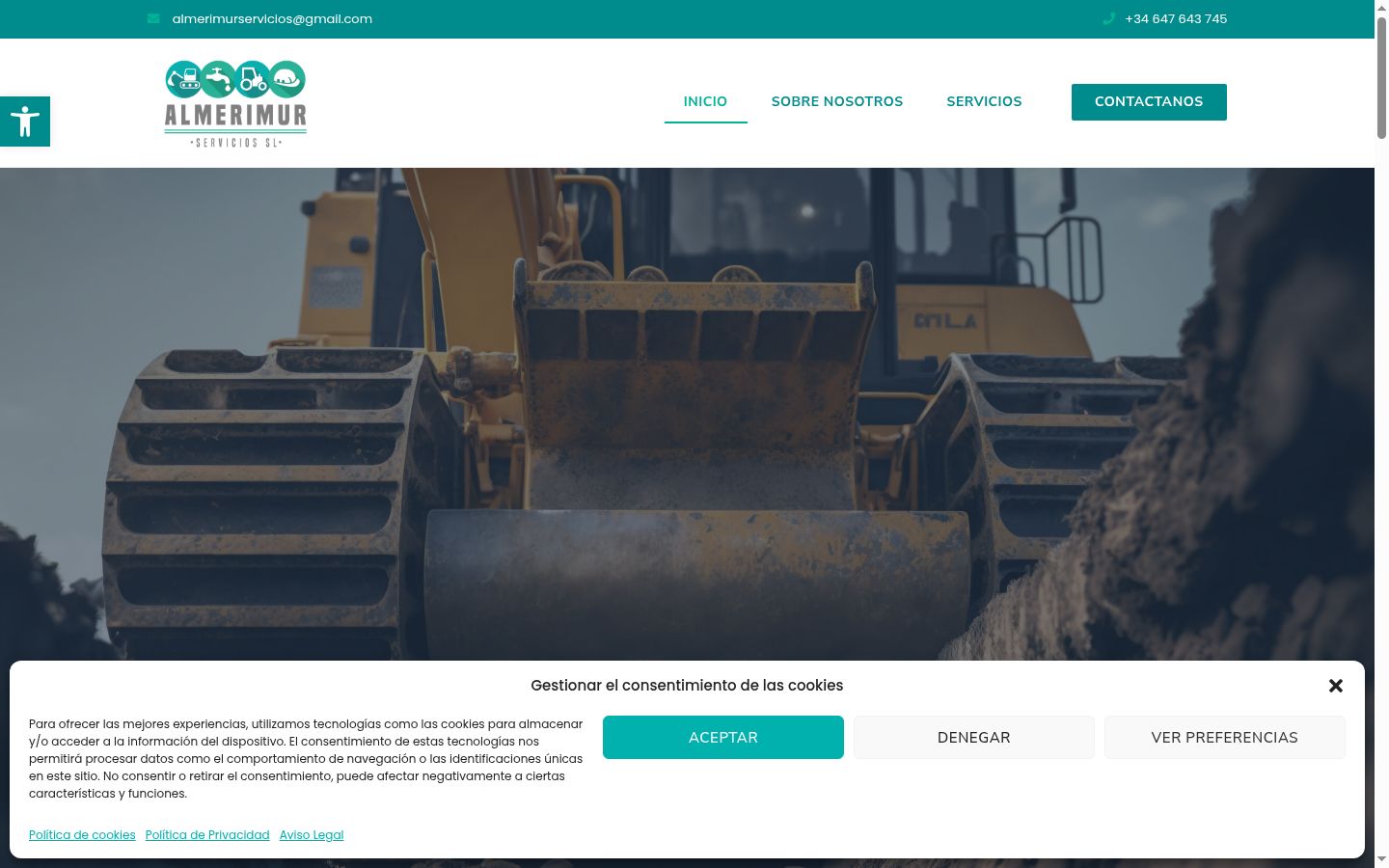 Screenshot of the consent banner shown before any interaction