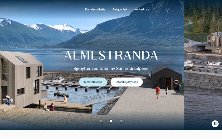 Screenshot stránky almestranda.no