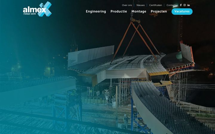 Screenshot of almexmetaal.be